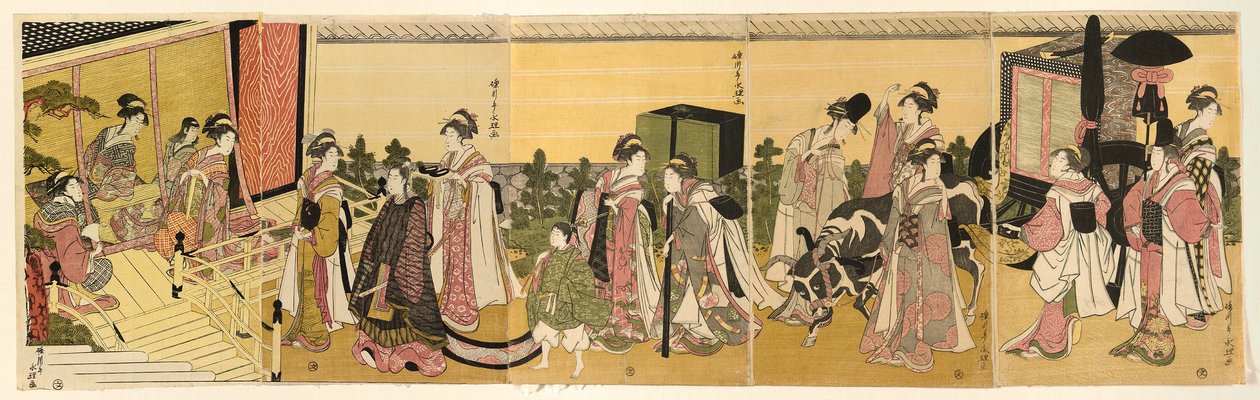 Paródia do príncipe Genji e sua procissão de Rekisentei Eiri
