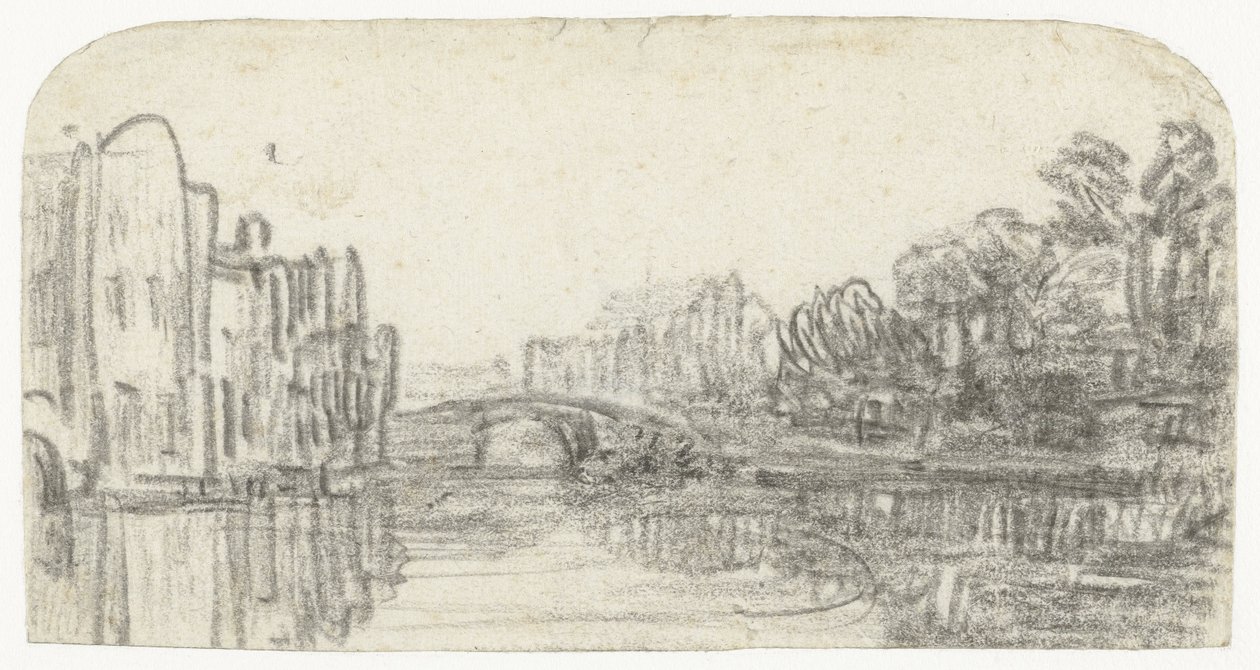 Vista, de, a, Nieuwezijds, Voorburgwal, em, amsterdão de Rembrandt van Rijn