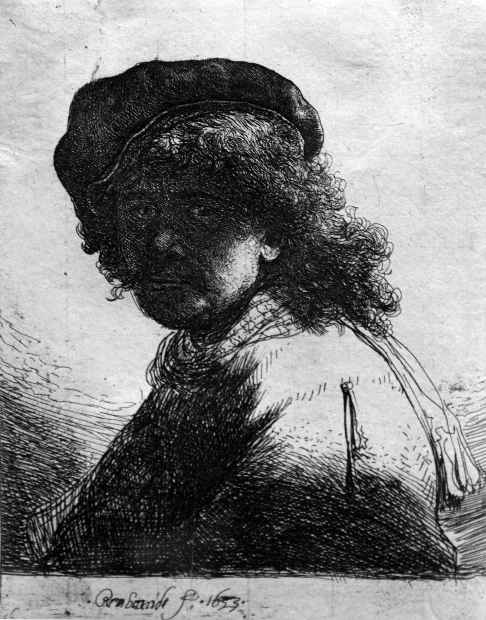 Auto-retrato com o lenço de Rembrandt van Rijn