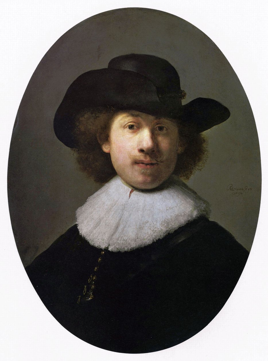 Auto-retrato com chapéu wideawake de Rembrandt van Rijn