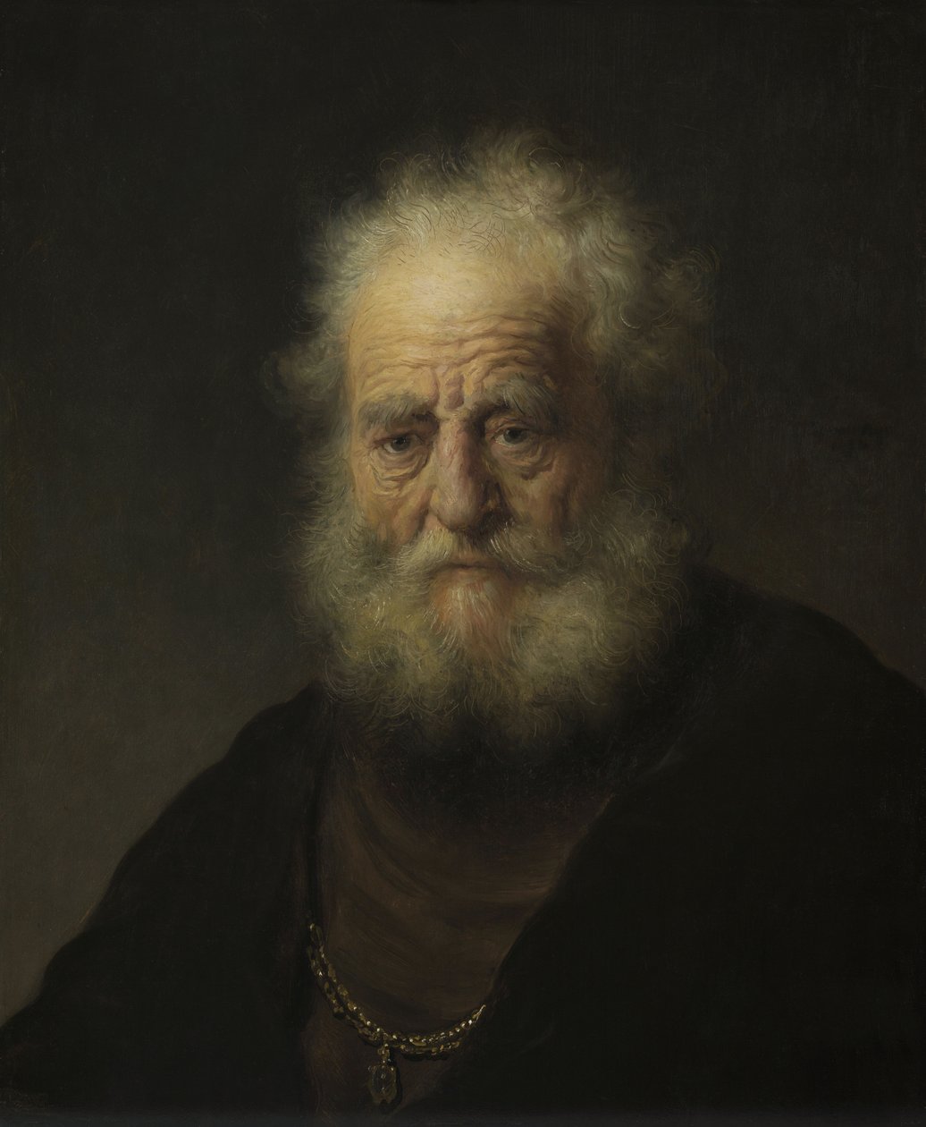 Estudo de um homem velho com uma corrente de ouro de Rembrandt van Rijn