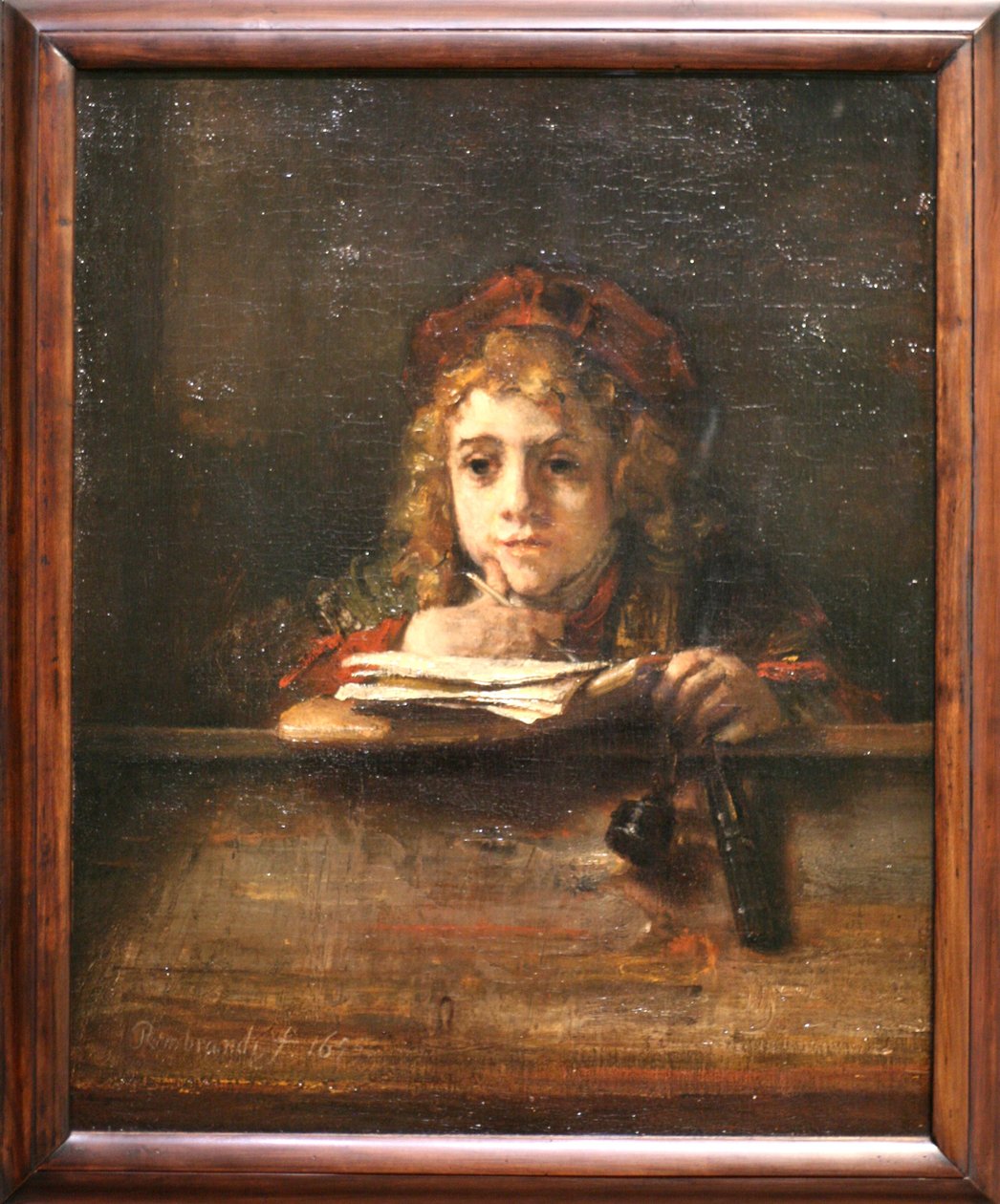 Tito em sua mesa de Rembrandt van Rijn