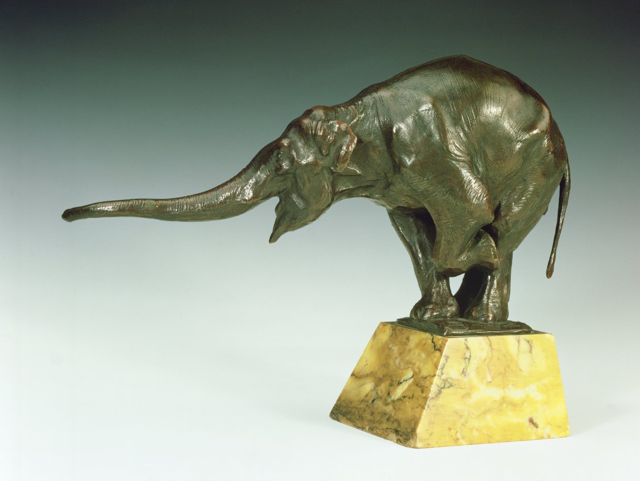 Begging Elephant (bronze com suporte de mármore) de Rembrandt Bugatti