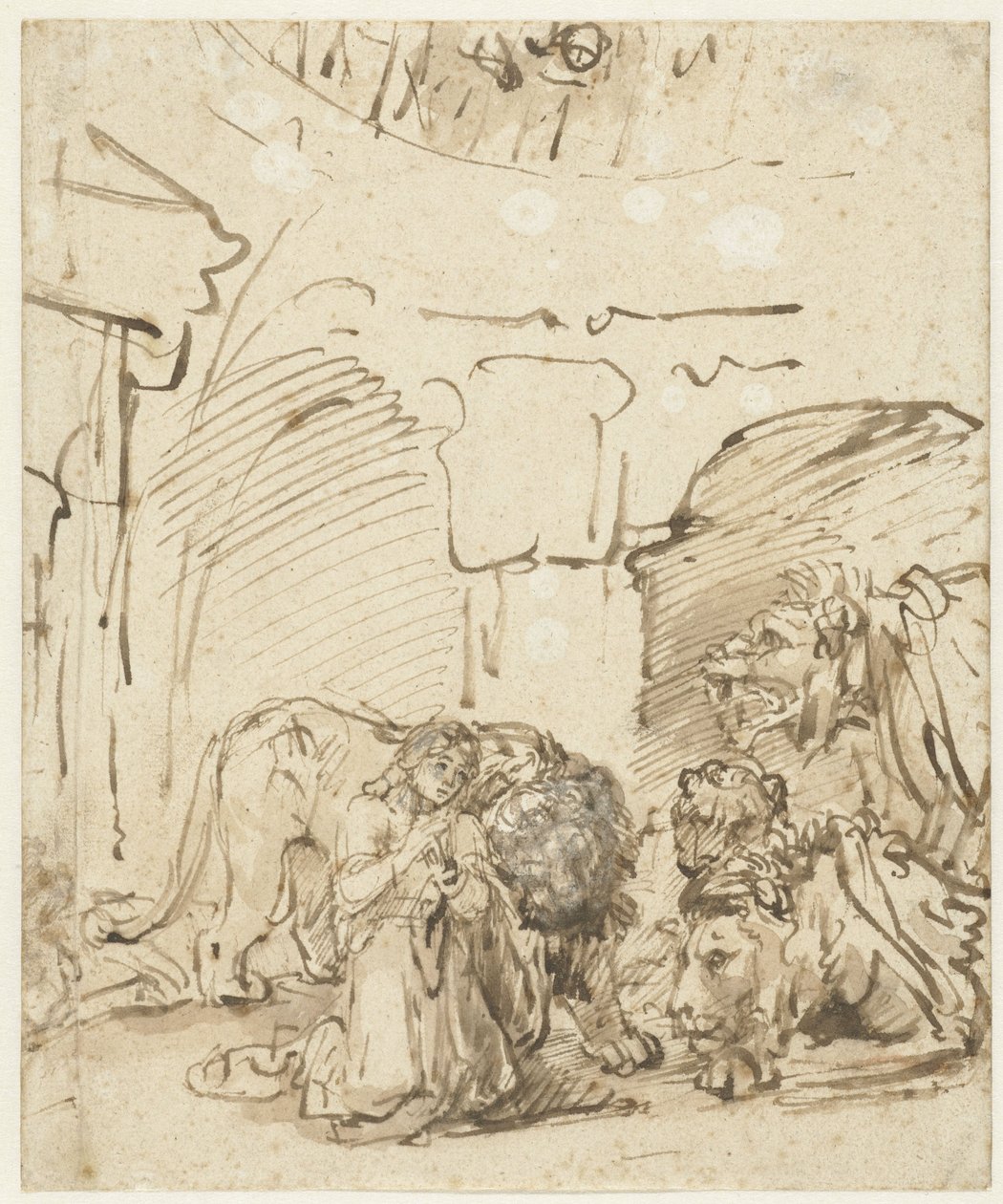 Daniel no antro dos leões, c.1650 de Rembrandt van Rijn