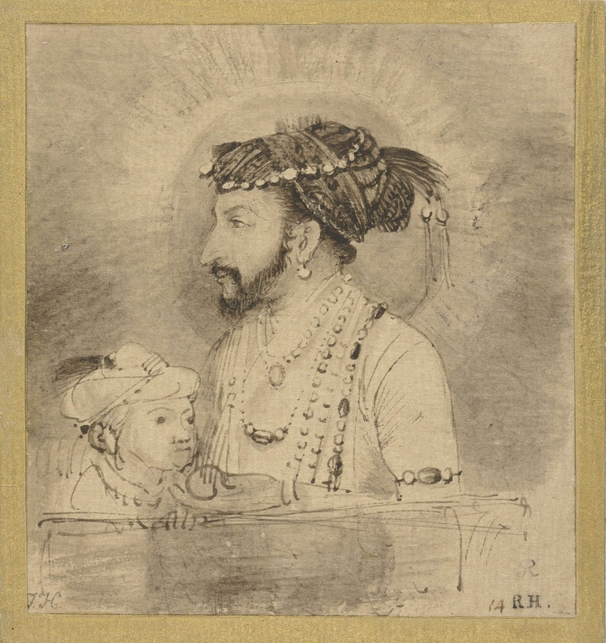 Shah Jahan e seu filho, c.1656-58 de Rembrandt van Rijn