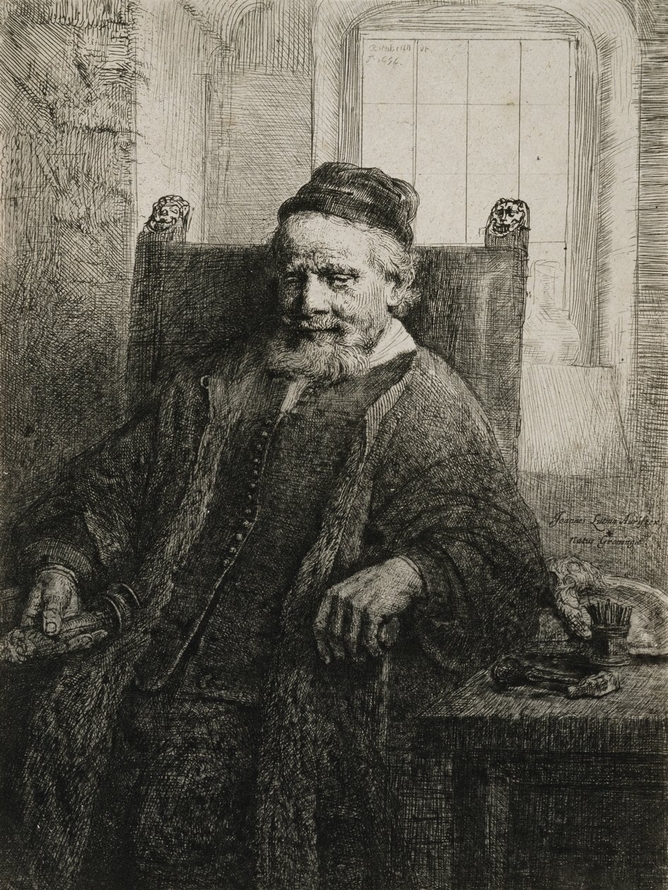Jan Lutma, o Ancião, ourives e escultor, 1656 (gravura e ponto de secagem) de Rembrandt van Rijn
