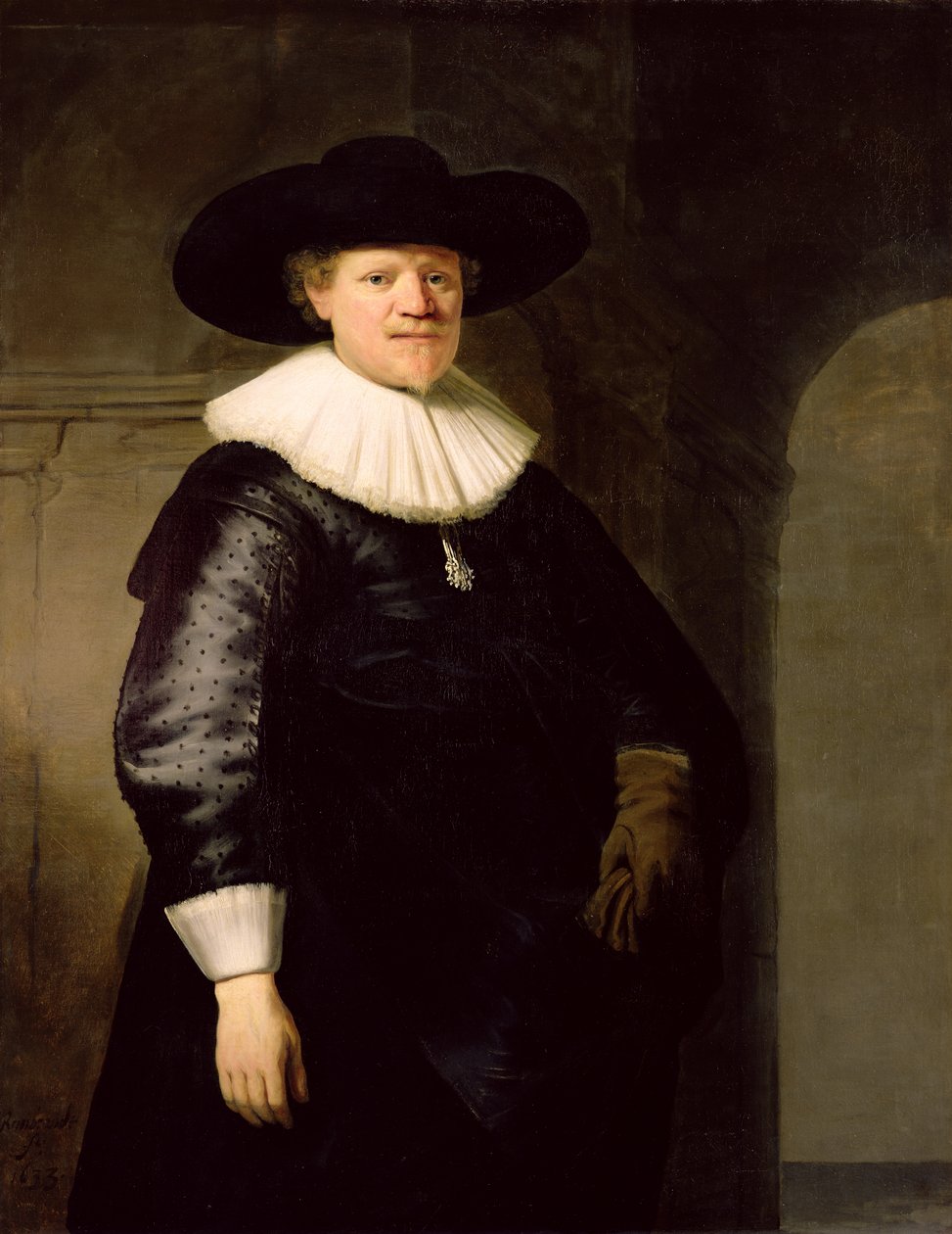 Retrato de um homem, possivelmente o poeta Jan Harmensz. Krul (1602-1646), 1633 de Rembrandt van Rijn