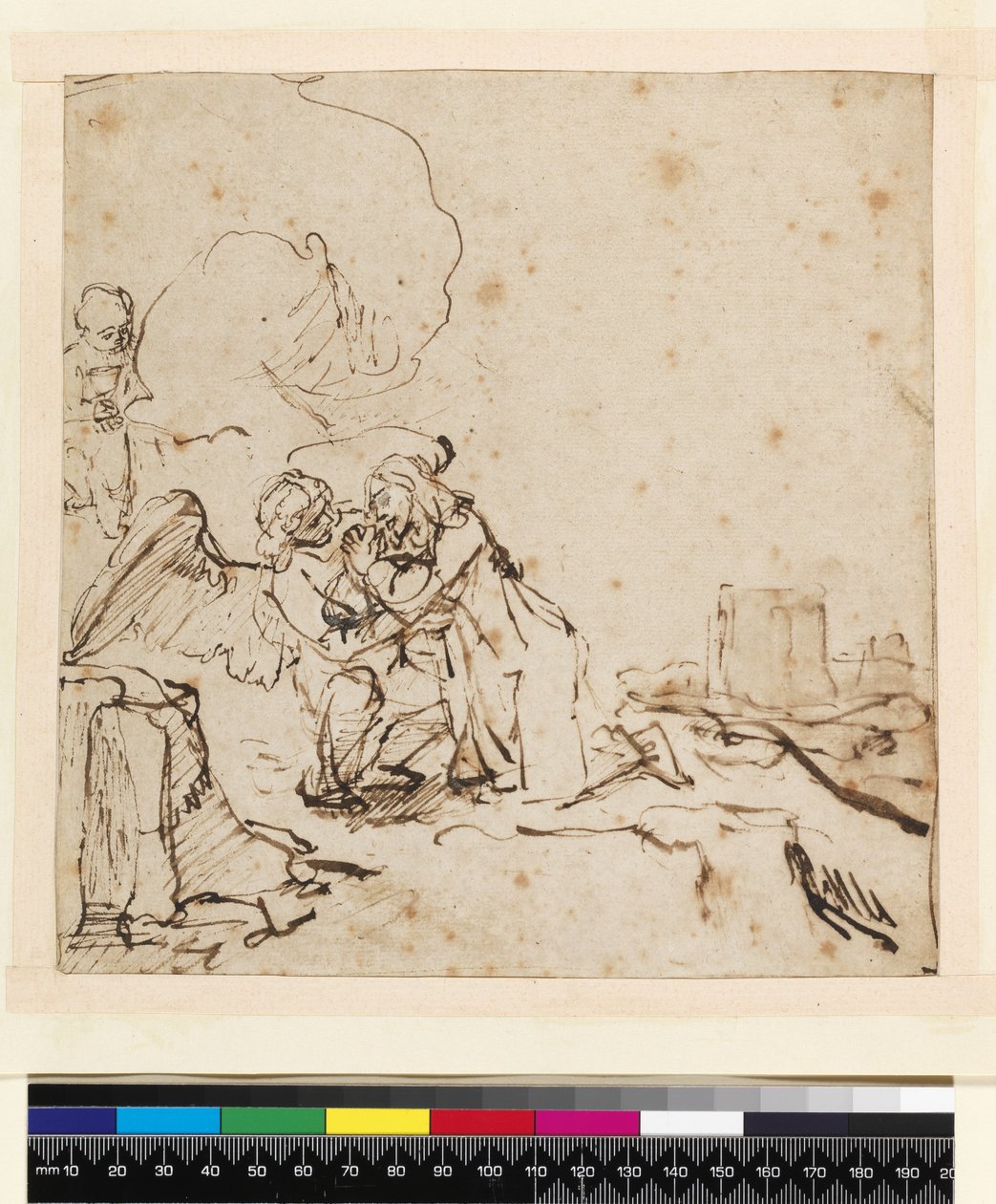 2140 A Agonia no Jardim, c.1650-60 (caneta e tinta com papel) de Rembrandt van Rijn