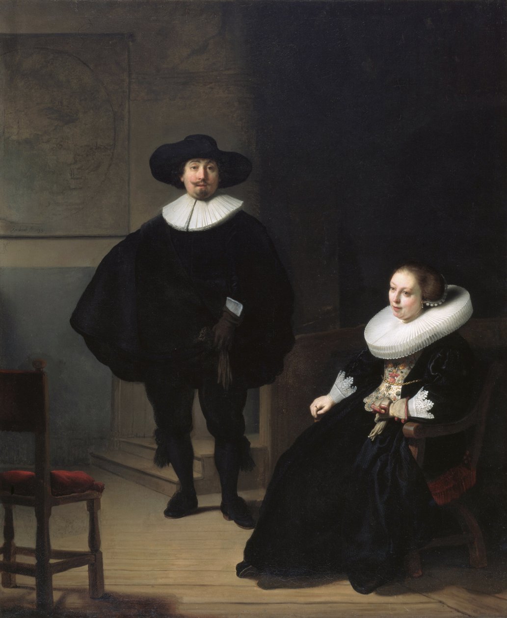 Uma dama e cavalheiro de preto de Rembrandt van Rijn
