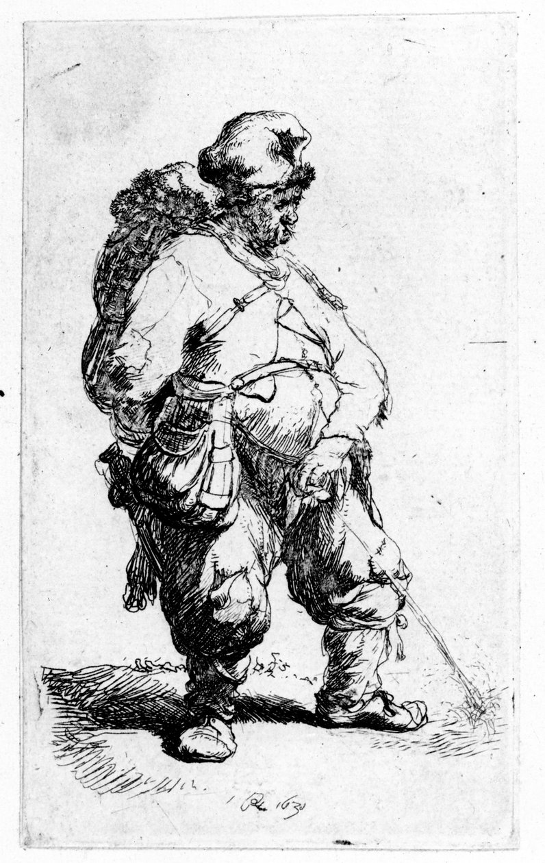 Um homem urinando, 1631 (eching) de Rembrandt van Rijn