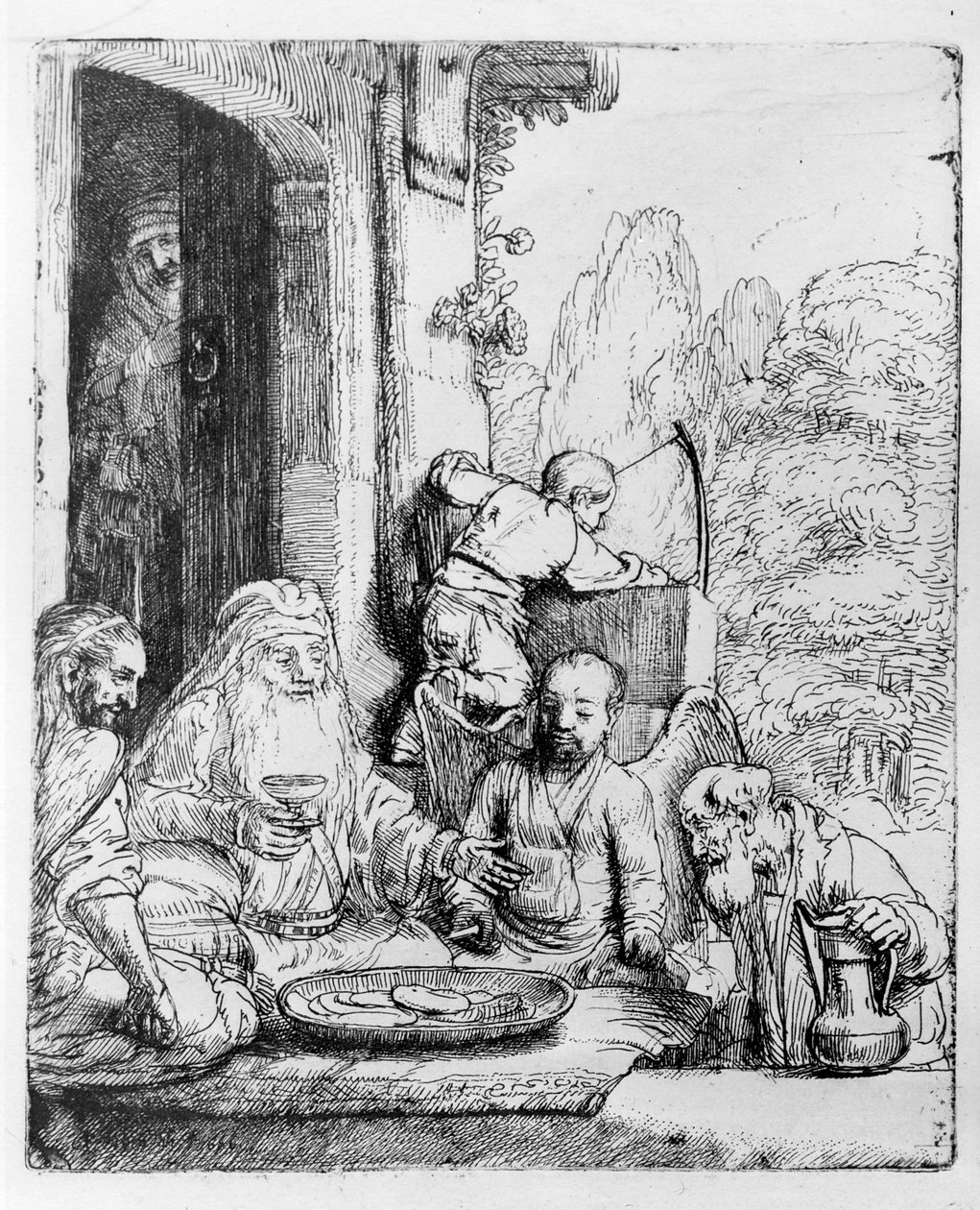 Abraão entreter os anjos, 1656 de Rembrandt van Rijn