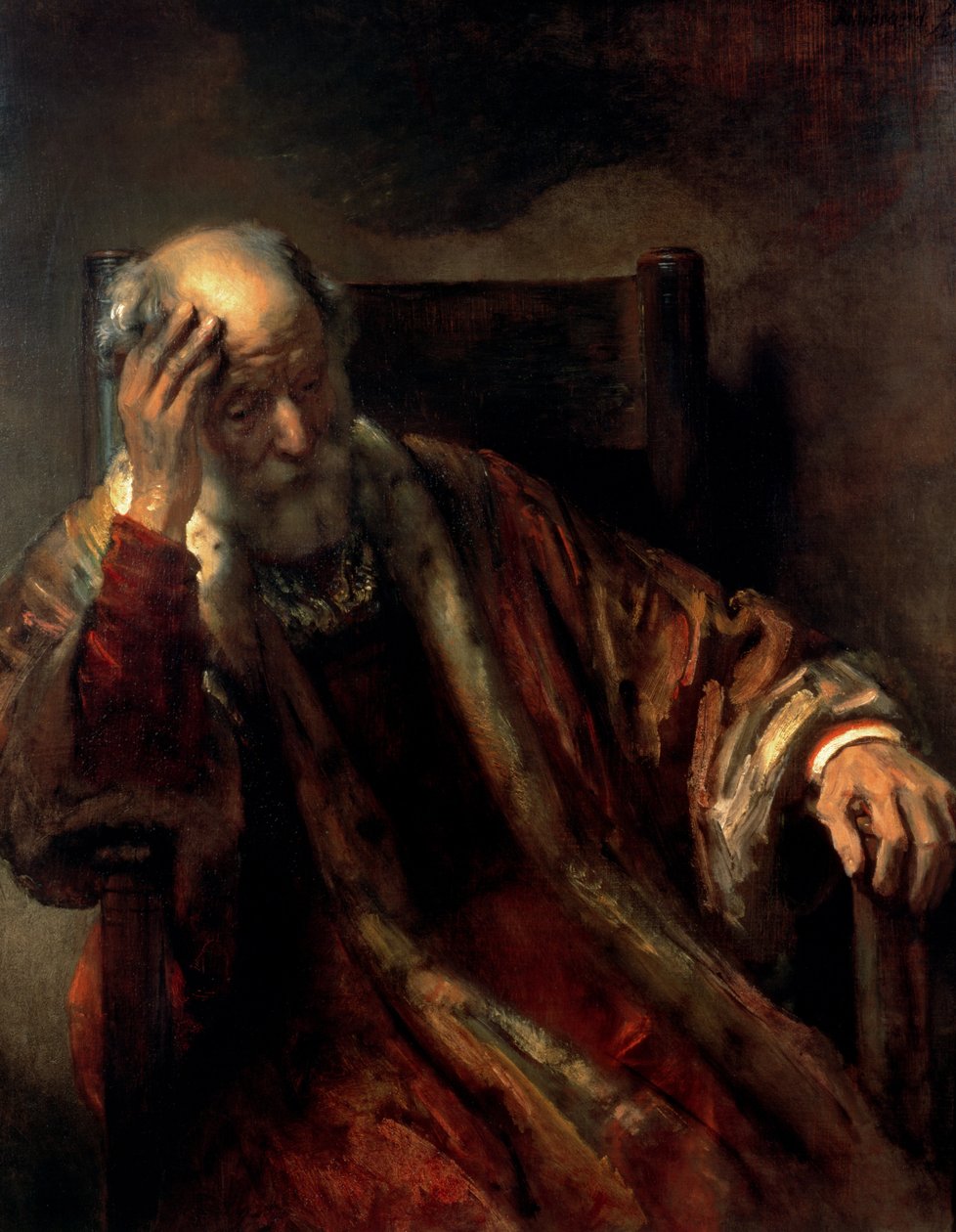 Um velho em uma poltrona de Rembrandt van Rijn