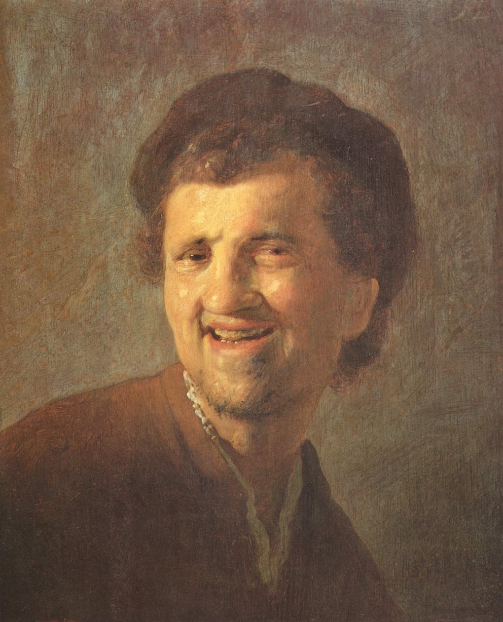 Busto de um jovem rindo de Rembrandt van Rijn