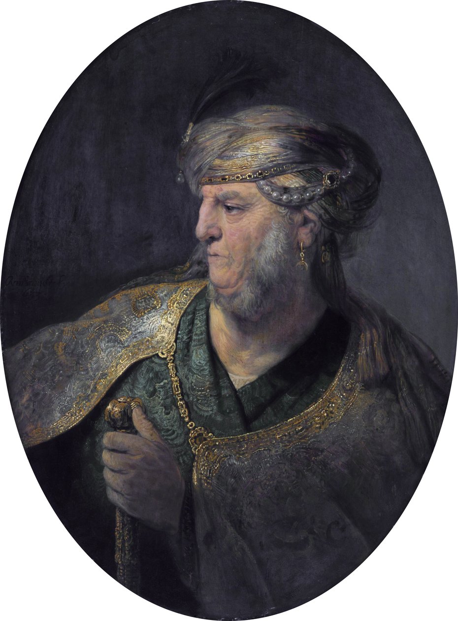 Busto de um homem de vestido oriental de Rembrandt van Rijn