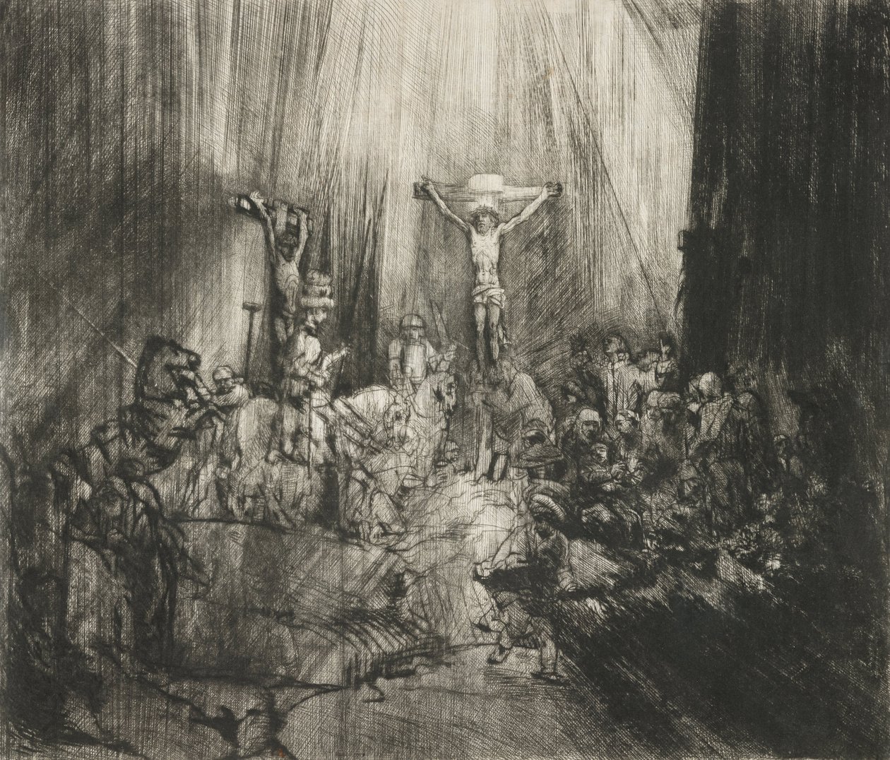 Cristo Crucificado entre Dois Ladrões (As Três Cruzes) de Rembrandt van Rijn