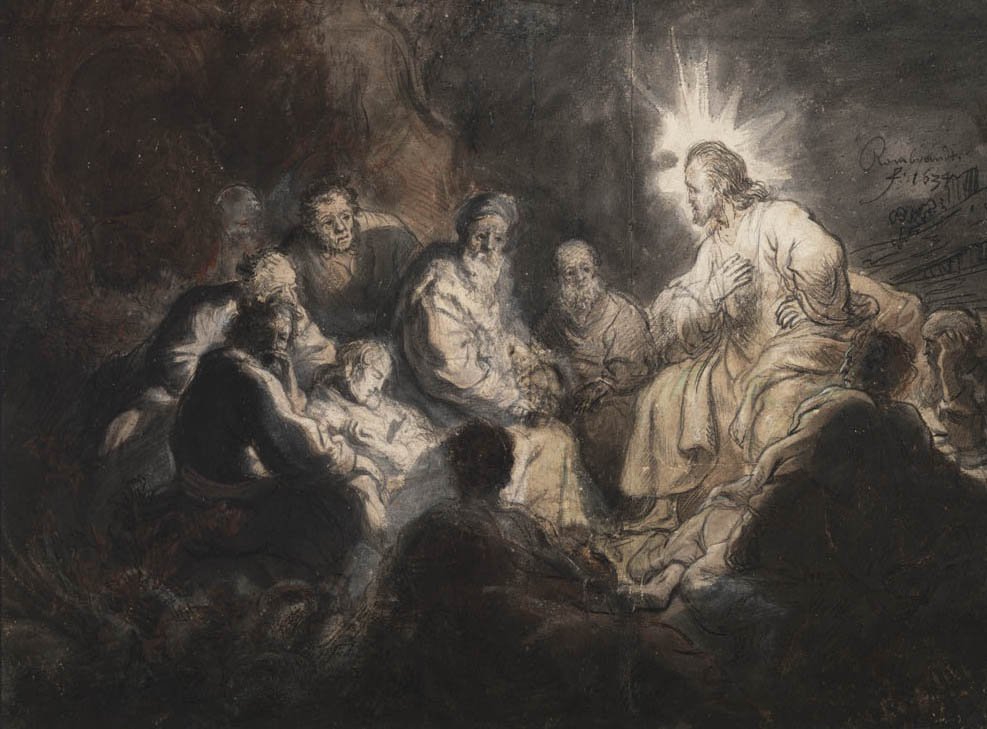 Cristo e seus discípulos no jardim do Getsêmani de Rembrandt van Rijn