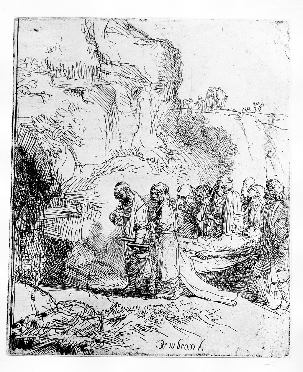 Cristo levou ao túmulo, c.1645 de Rembrandt van Rijn
