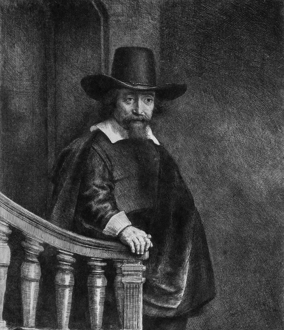 Bônus de Efraim, conhecido como &39;O judeu com o corrimão&39; 1647 de Rembrandt van Rijn