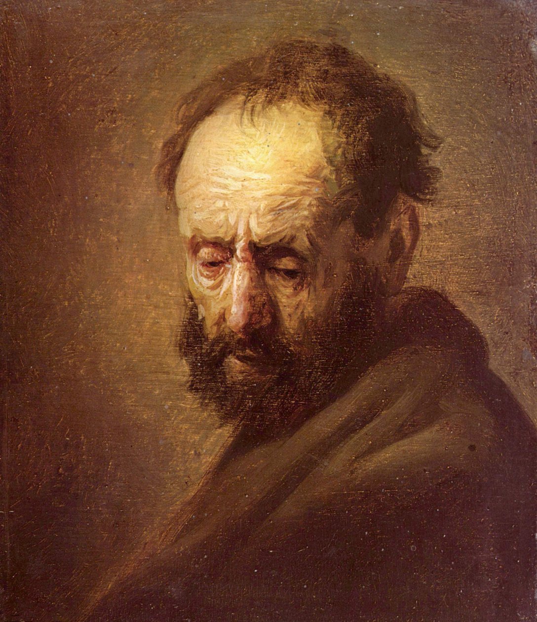 Cabeça de um homem barbudo de Rembrandt van Rijn