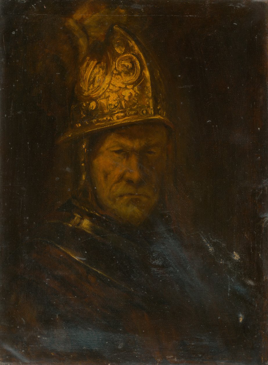 Homem, com, um, dourado, capacete de Rembrandt van Rijn