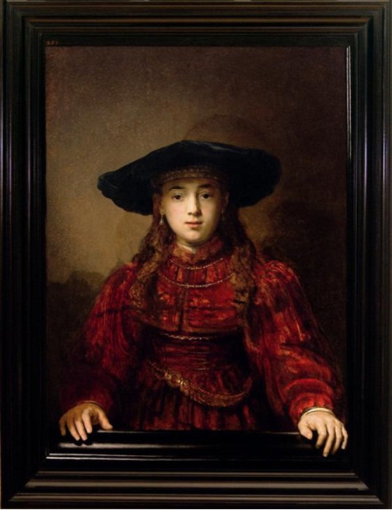 Menina, em, a, quadro retrato de Rembrandt van Rijn