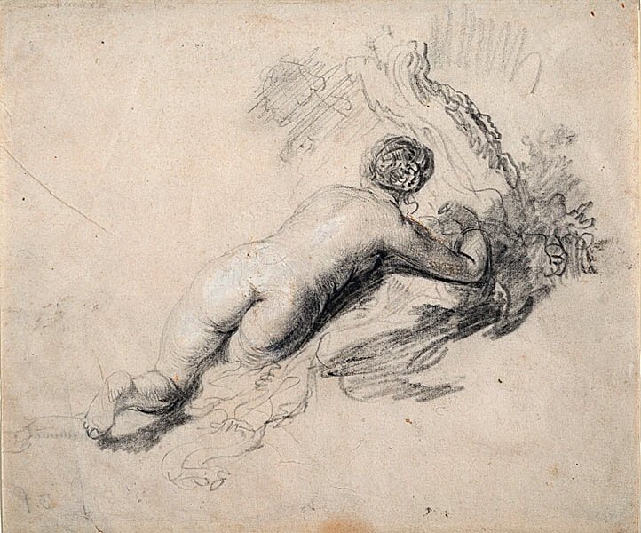 Mulher nua reclinada de Rembrandt van Rijn