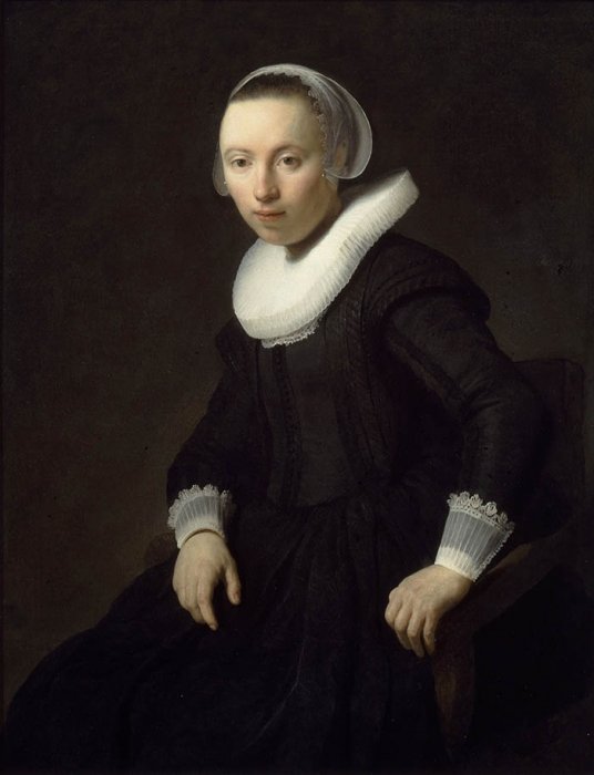 Retrato de uma mulher sentada de Rembrandt van Rijn