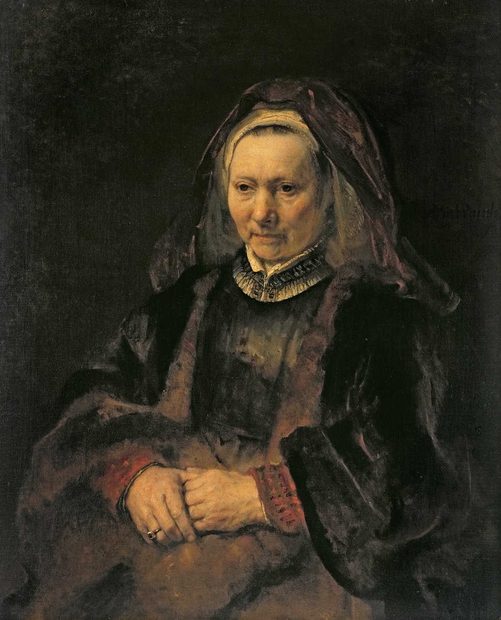 Retrato de uma mulher idosa, c. 1650 de Rembrandt van Rijn