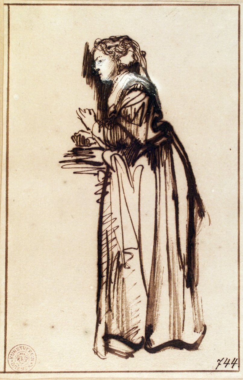 Saskia no banheiro dela de Rembrandt van Rijn