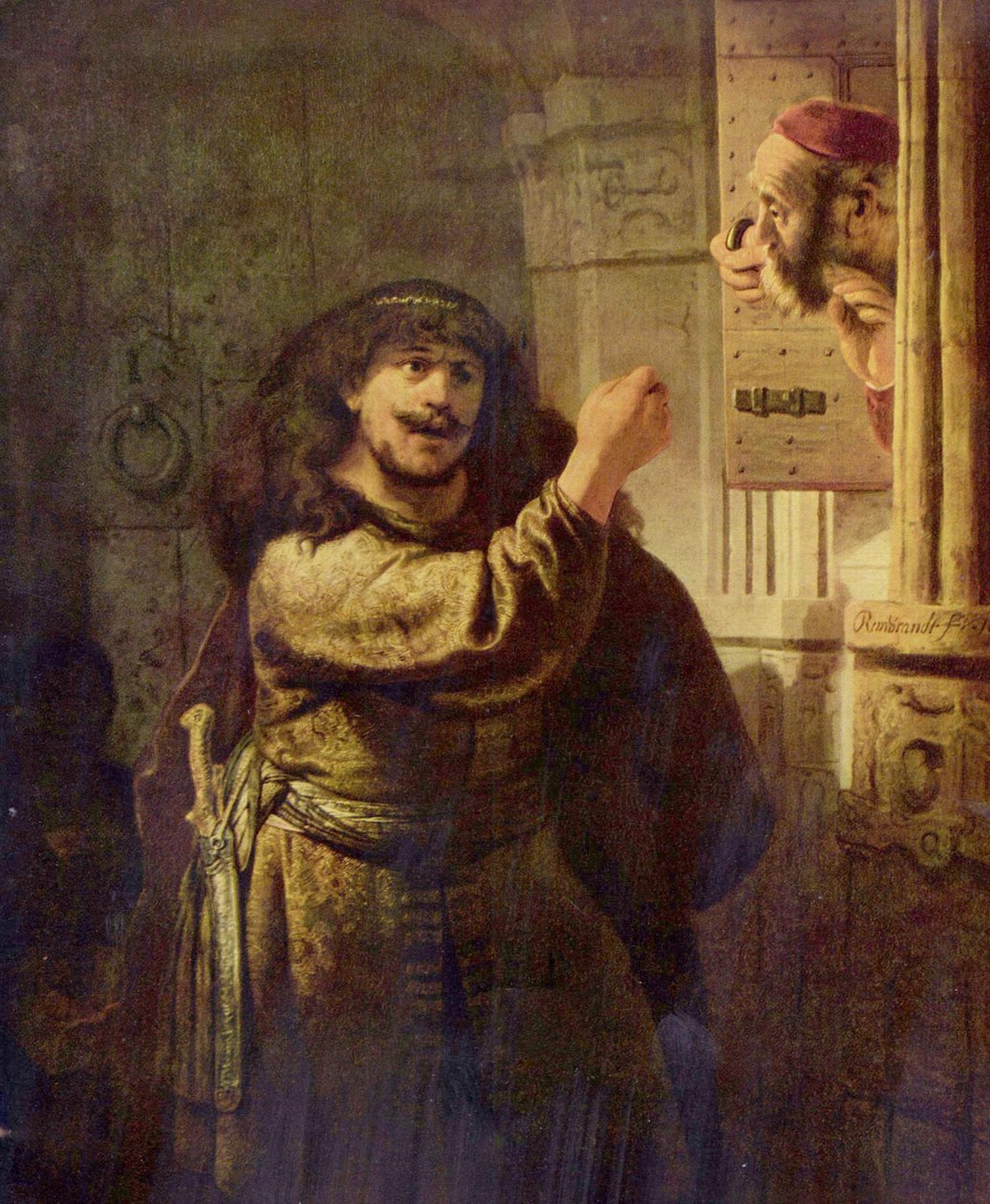 Sansão ameaça seu sogro de Rembrandt van Rijn