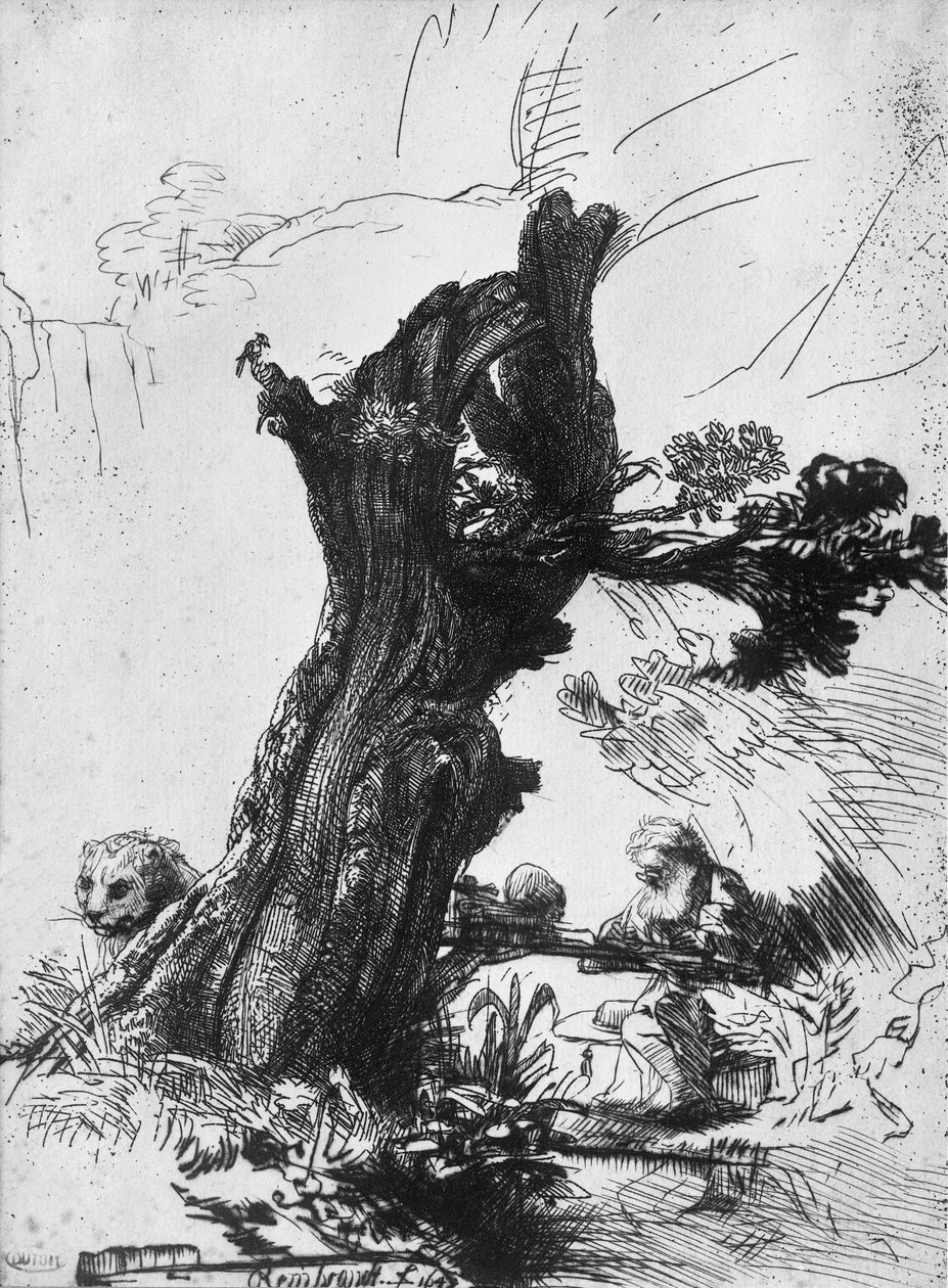 São Jerônimo Escrita, 1648 de Rembrandt van Rijn