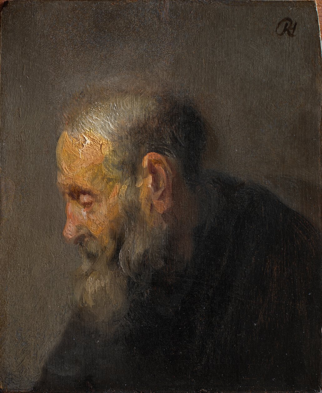 Estudo de um homem velho no perfil de Rembrandt van Rijn