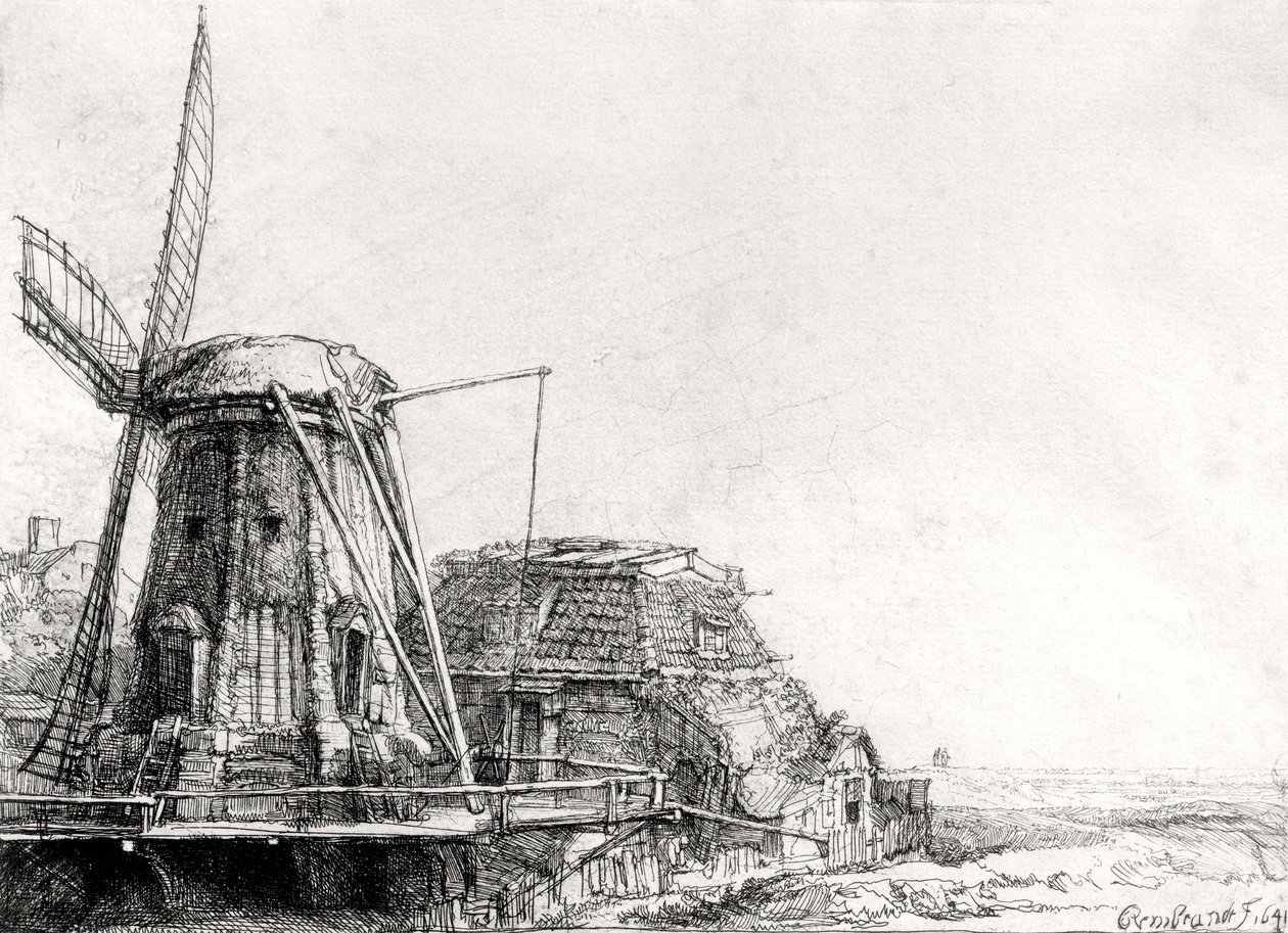 O moinho, 1641 de Rembrandt van Rijn