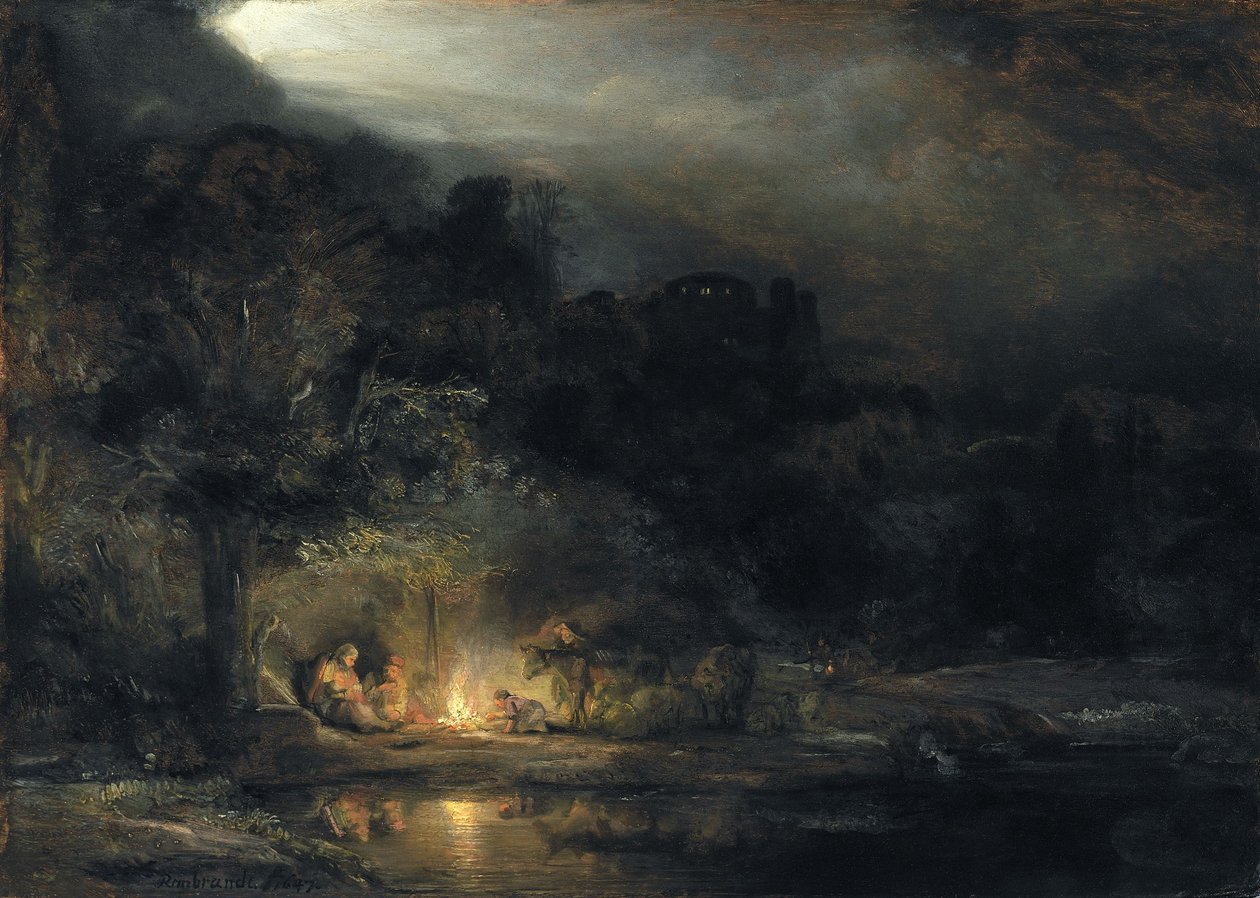 O resto da fuga para o Egito de Rembrandt van Rijn