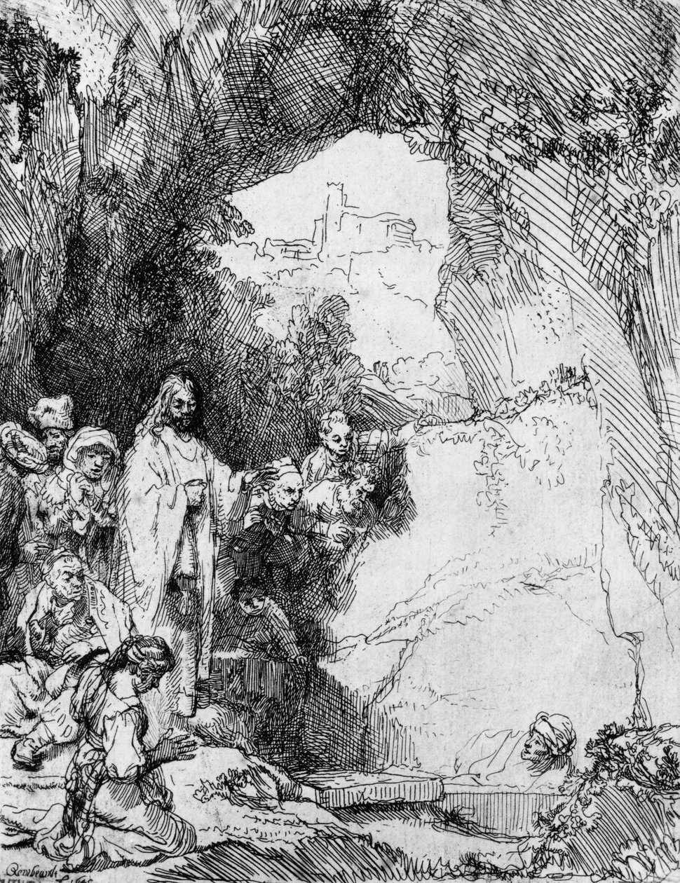 O pequeno aumento de Lázaro, 1644 (gravura) de Rembrandt van Rijn
