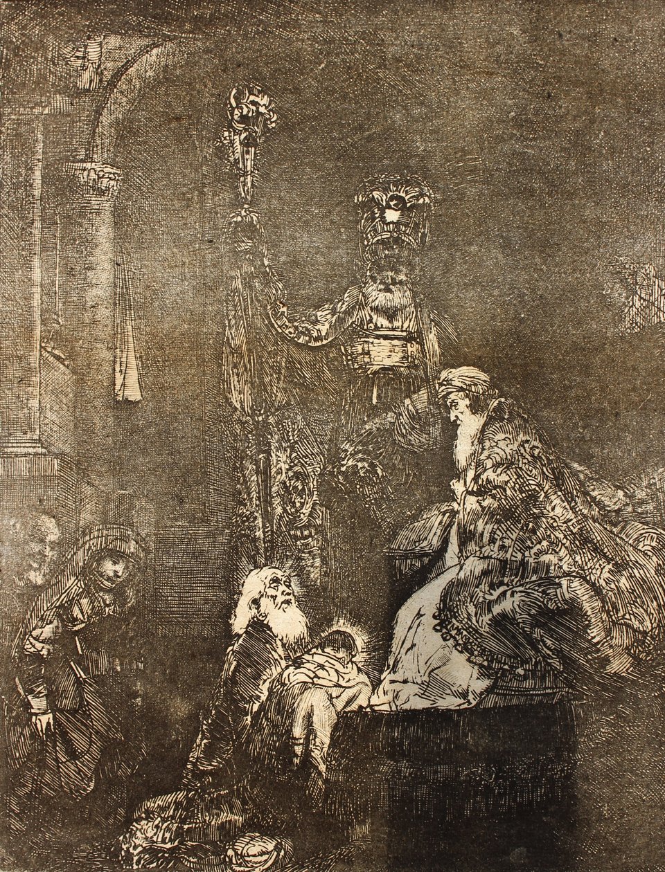 A apresentação no templo de maneira sombria de Rembrandt van Rijn