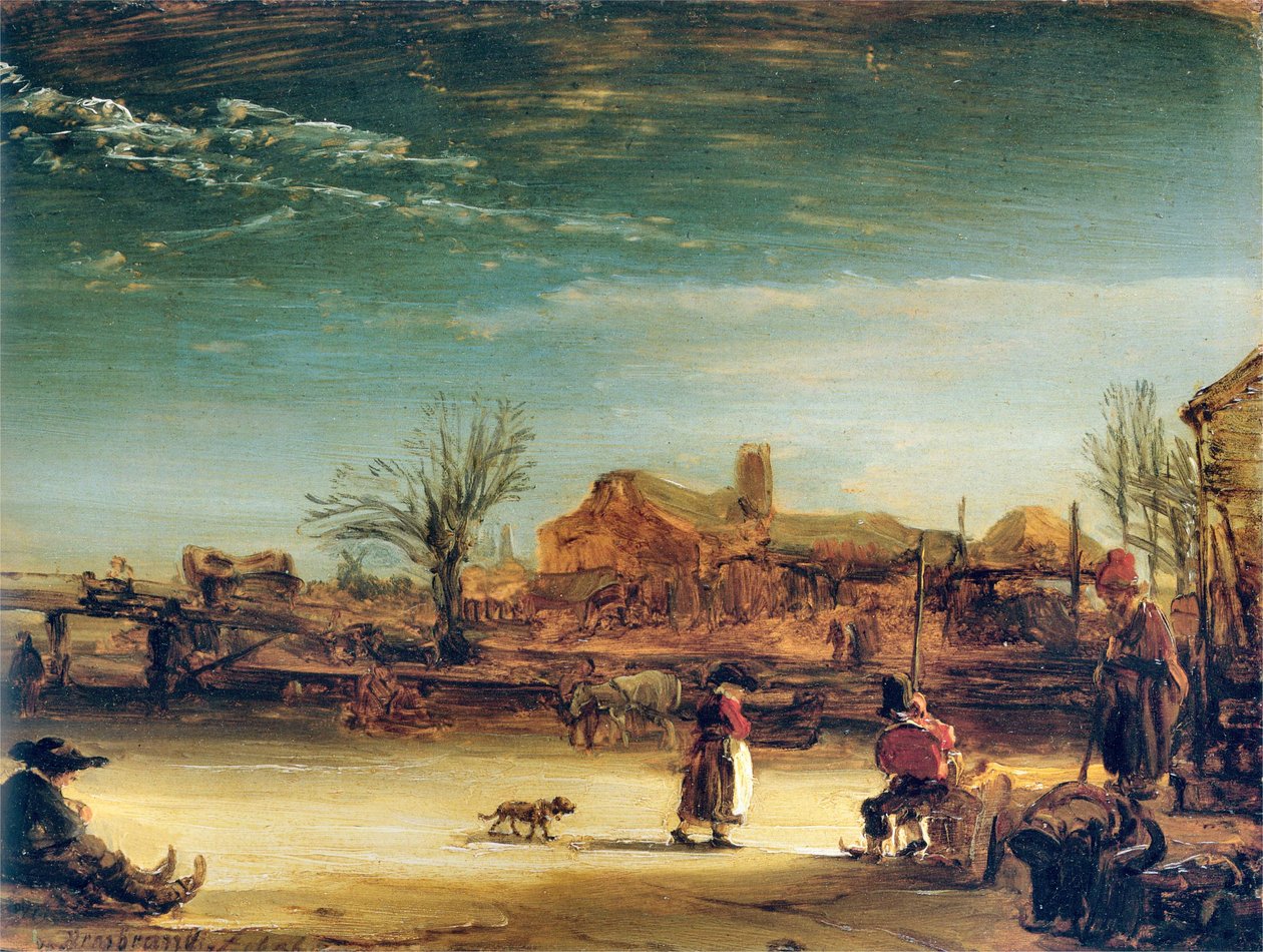 Paisagem de inverno de Rembrandt van Rijn