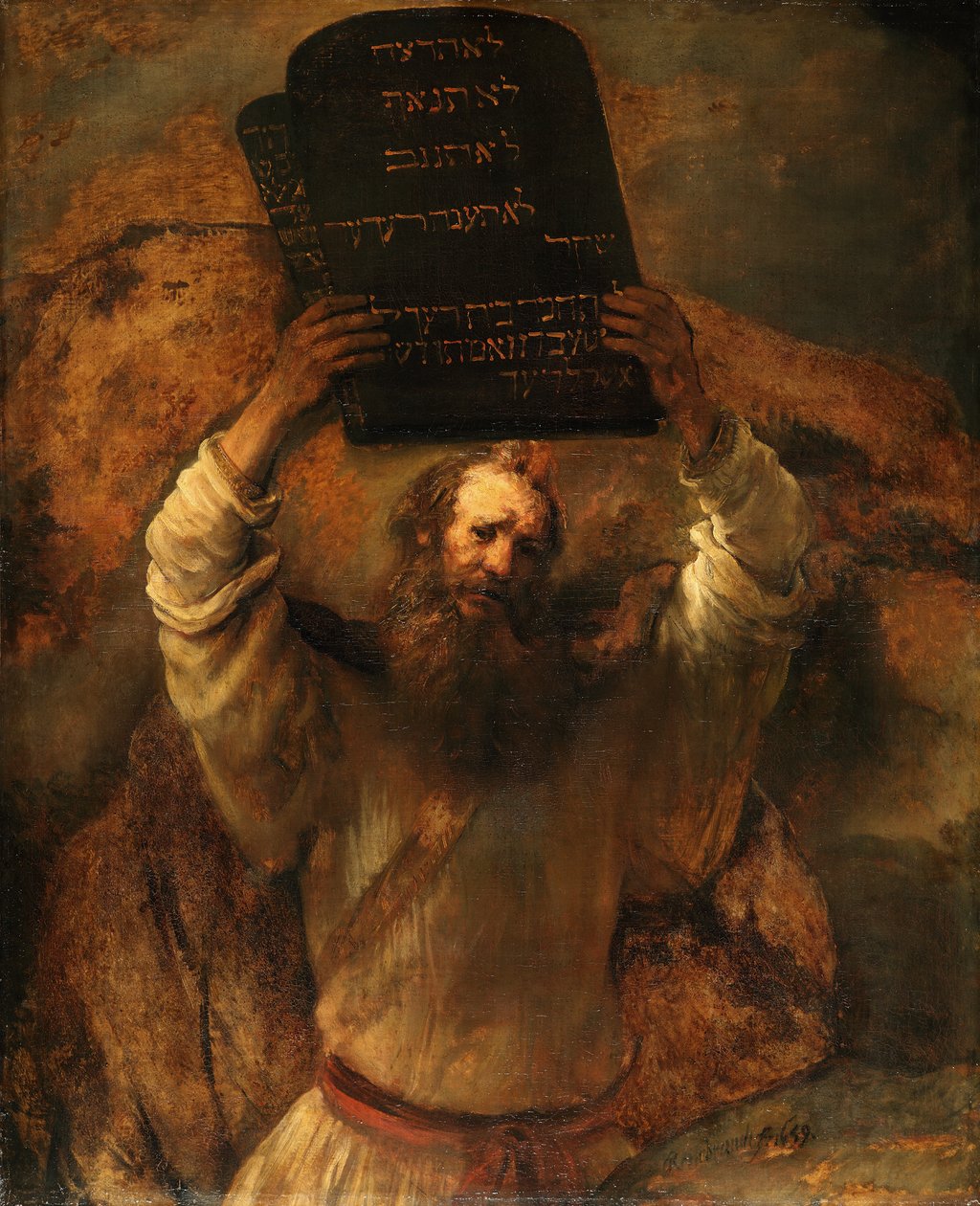 Moisés com as tábuas da lei de Rembrandt