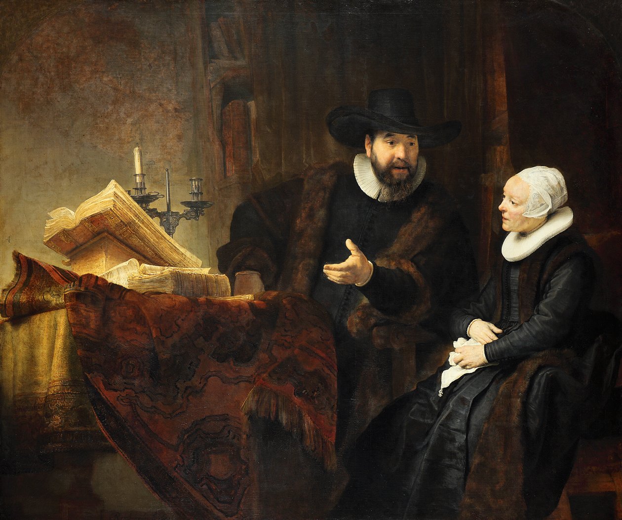 O pregador menonita Cornelis Claesz Anslo (1592-1646) e a sua mulher Aeltje Gerritsdr Schouten de Rembrandt