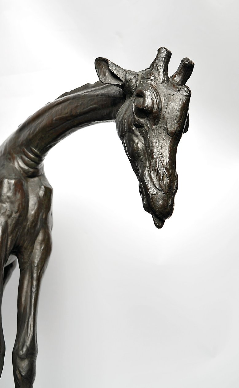 Grande girafa com cabeça abaixada, modelado em 1909-10, fundido antes de 1913 (bronze) (ver também 3084917-43) de Rembrandt Bugatti