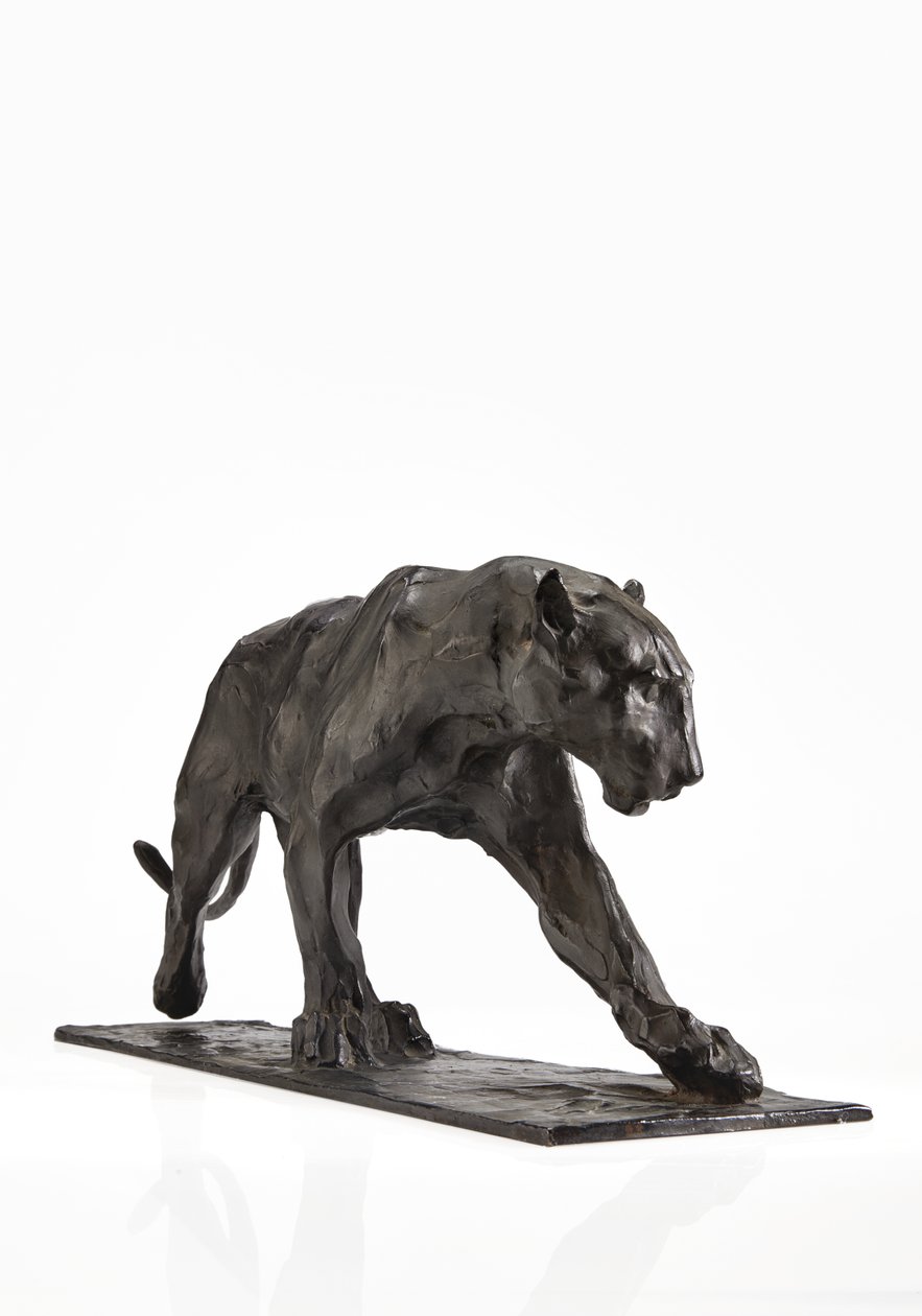 Panther walking, perna traseira levantada, c.1904 (bronze patinado) de Rembrandt Bugatti