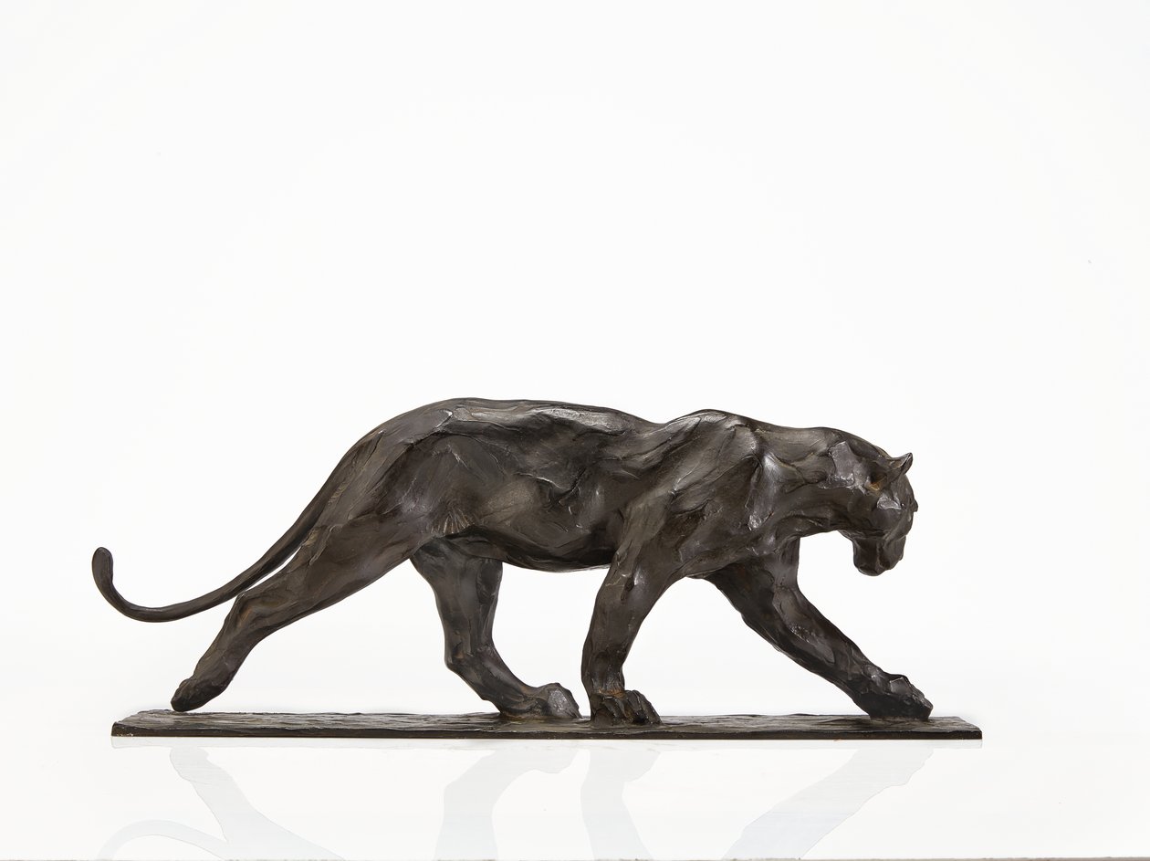 Panther walking, perna traseira levantada, c.1904 (bronze patinado) de Rembrandt Bugatti