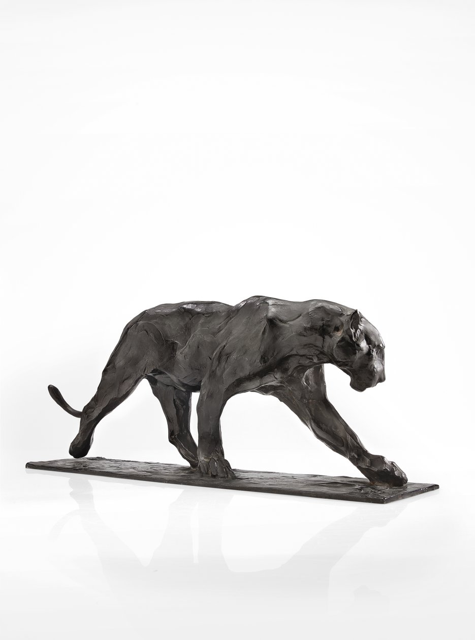 Panther walking, perna traseira levantada, c.1904 (bronze patinado) de Rembrandt Bugatti