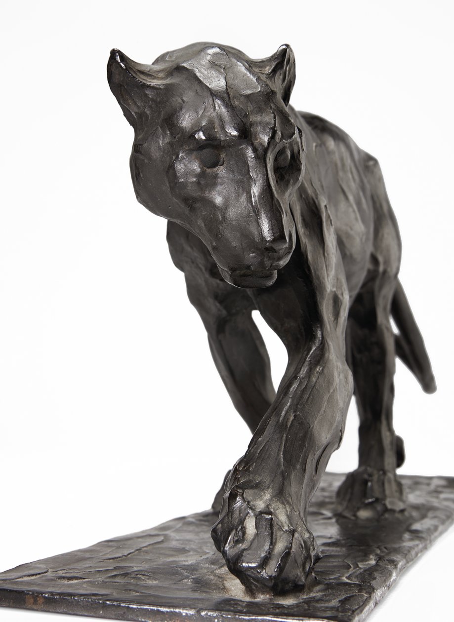 Panther walking, perna traseira levantada, c.1904 (bronze patinado) de Rembrandt Bugatti
