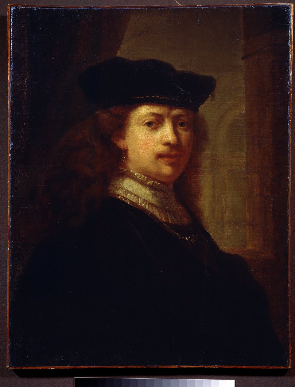 "" Retrato do pintor Harmenszoon van Rijn Said Rembrandt (1606-1669)"" Pintura da comitiva de Rembrandt. Museu Pushkin do século XVII, Moscou de Rembrandt Harmensz. van Rijn (circle of)