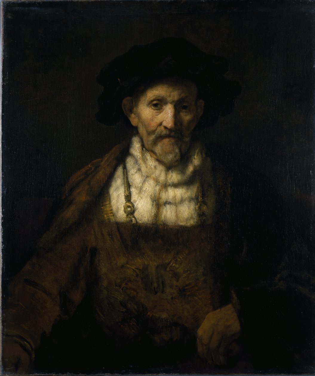 Um velho em fantasia de fantasia (óleo sobre tela) de Rembrandt Harmensz. van Rijn