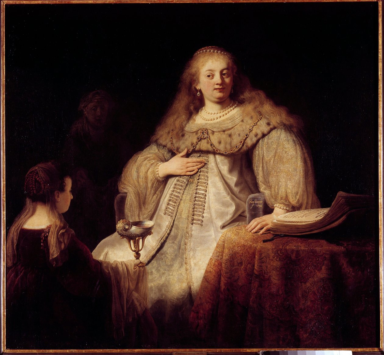 Artemise. Artemise I, rainha da cidade de Halicarnassus, no século IV a.C. (Império dos Roughenides). Pintura de Harmenszoon van Rijn dit Rembrandt (1606-1669) de Rembrandt van Rijn
