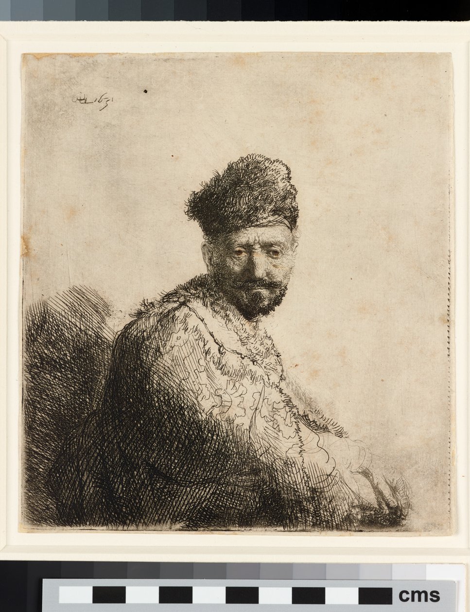 Homem barbudo com boné oriental de pele: o pai do artista de Rembrandt van Rijn