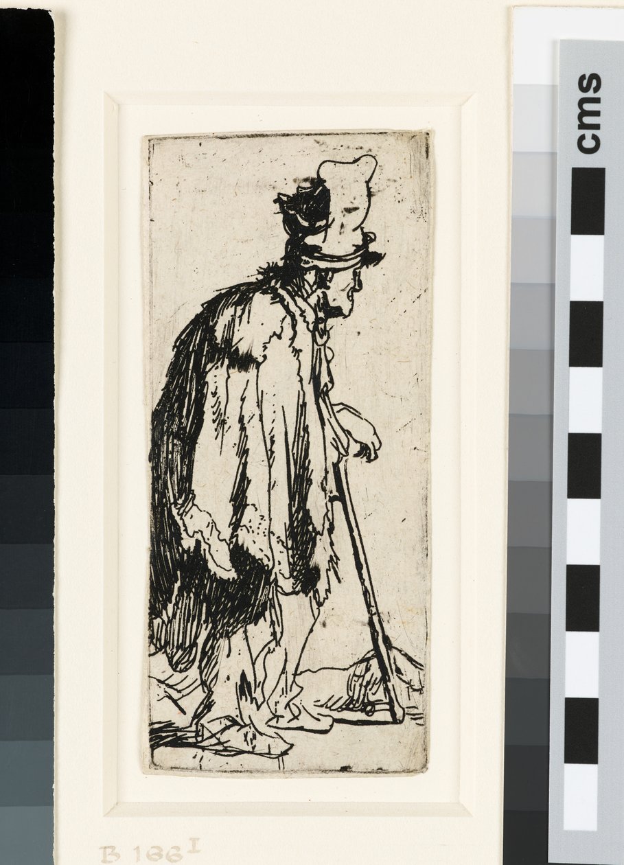 Mendigo com mão aleijada, c.1629 (gravura) de Rembrandt van Rijn
