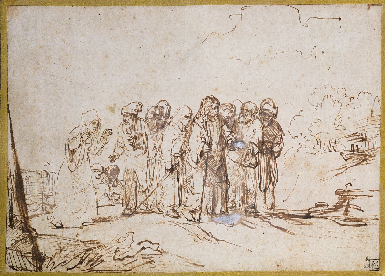 Cristo e a mulher cananéia de Rembrandt van Rijn